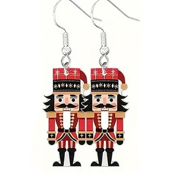 Nutcracker Christmas Holiday Earrings. French hooks for pierced ears. Brand ne - Picture 1 of 2